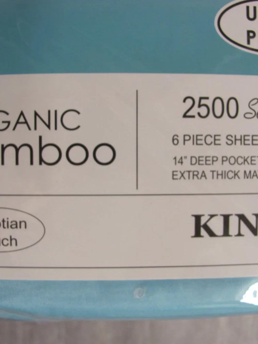 ORGANIC  BAMBOO KING SIZE SHEET SET NIP